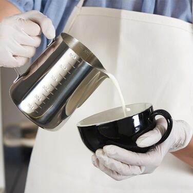 CURTA Milk Can, Milk Frothing Pitcher, Milk for Art, Silver Milk Pitcher, 600 Stainless Steel Milk Pitcher