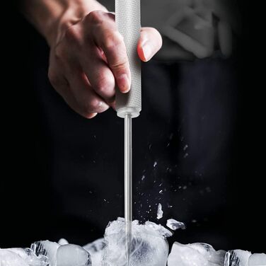 22.9 cm ice pick, aluminum alloy, handle with safety cover for kitchens, bars, bartenders, picnics, camping, and restaurants (Silver)