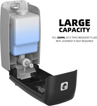 Настінний диспенсер для рідкого мила (9088) - чорний