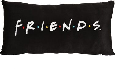 Декоративна подушка Elbenwald Friends з логотипом, 47x10x24 см, чорна, поліестер, унісекс, подарунок