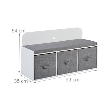 Relaxdays Children's Bench with Storage