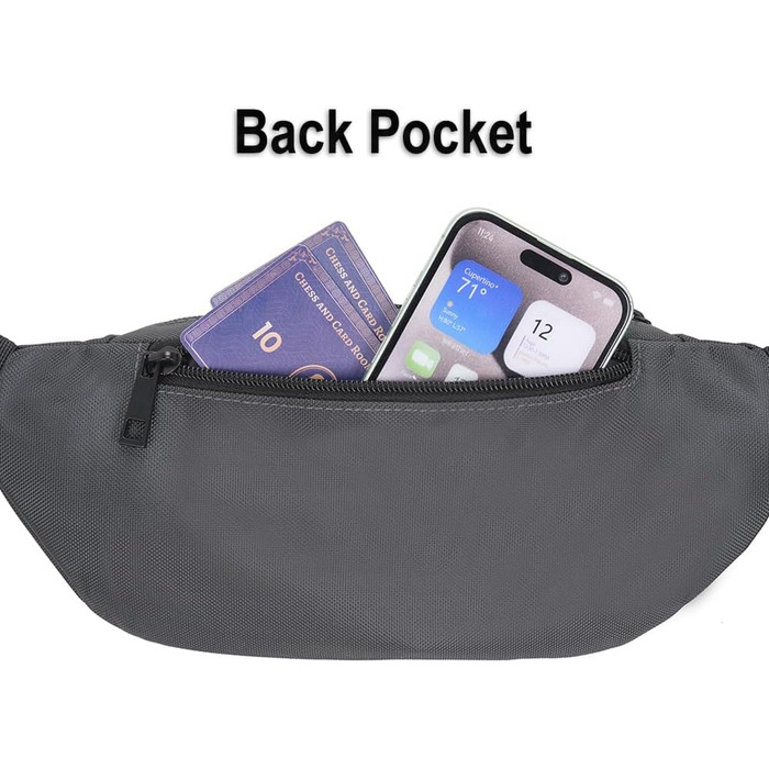 Поясна сумка на пояс для чоловіків та жінок, спортивна, для подорожей, прогулянок з собакою, на вулицю (сіра)