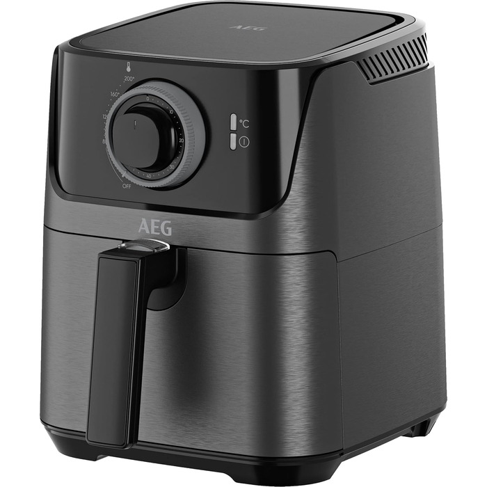 AEG AF5-1-4GB Hot Air Fryer/Frying/Grilling/Roasting/Baking/with little to no oil / 2.5 l capacity/dishwasher-safe / 80-200 °C/programmable/black Black 2.5l capacity Series 6000