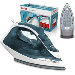 Праска Tefal Express Power 2400 Вт з паровим ударом 185 г, керамічна підошва Durilium, автоматичне регулювання пари, антикрапельна система, з машинкою для видалення катишків