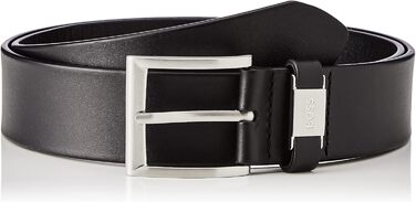Чоловічий шкіряний ремінь BOSS Connio з металевими деталями та логотипом (85, -001 Black/-210 Medium Brown)