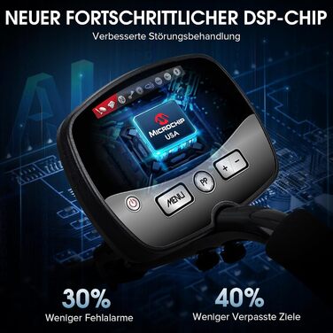 Металошукач професійний 30см, водонепроникна котушка, Pinpoint, DSP-чип, мульти-режим, 12 дюймів