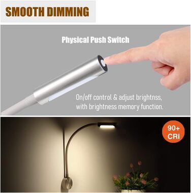 Світлодіодна лампа для кемпера Acegoo 12V/24V з USB зарядкою, червоним нічником, димуванням та гнучким кронштейном