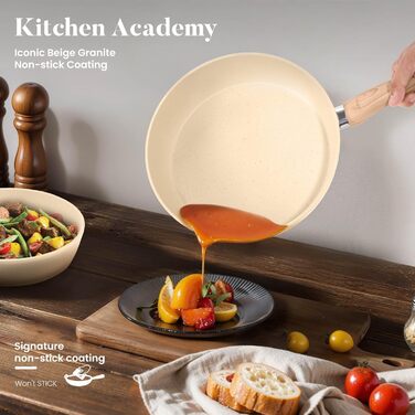 Набір індукційних каструль та сковорідок Kitchen Academy, 12 предметів, антипригарне покриття, блакитний, гранітний, безпечний