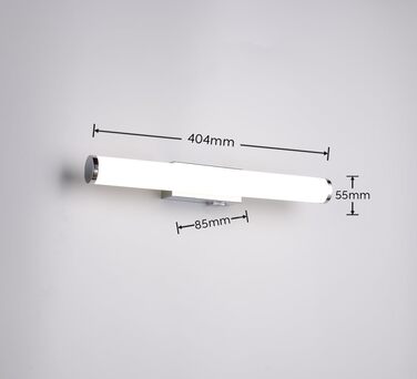 Trio Leuchten LED Bathroom Wall Light Mattimo 283274106, Metal Chrome, White Plastic, 4.3 Watt LED