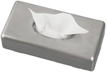 Blanc HYGIENIC Cosmetic Tissue Dispenser Futura – Wall-Mountable Tissue Dispenser, Dispenser for Cosmetic and Wet Wipes, Capacity 100 Sheets, Brushed Stainless Steel