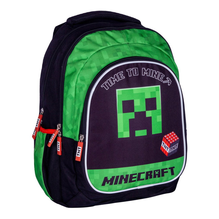 Шкільний багатофункціональний рюкзак Minecraft Astra, чорний з зеленим, 27 л