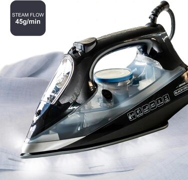 Праска Black+Decker Blau BXIR2200E з парою, 2200 Вт, пластик, 370 мл, 2600 Вт, 170 г/хв