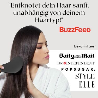 Розпушувальна щітка Lily England для густого, тонкого, кучерявого волосся - професійна розпушувальна щітка для дітей, жінок та малюків - веган, чорний колір