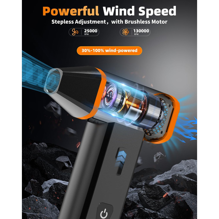 Електричний пилосос для чищення ПК, ноутбука та офісних пристроїв, 130000 об/хв, акумулятор 5000 mAh, портативний, з сумкою