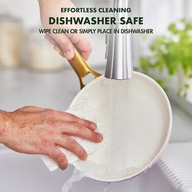 Набір сковорідок GreenPan Reserve з керамічним антипригарним покриттям (20 та 26 см), індукційні, для духовки, без PFAS, золотий ручка, блакитний & рожевий (для мами)