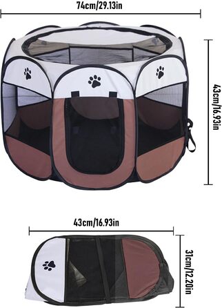 Вольєр для тварин Faltbar (складний) 74x74x43 см - вольєр для собак, котів, кроликів та інших дрібних тварин. Оксфордська тканина, Pop-up система, для використання в приміщенні та на вулиці
