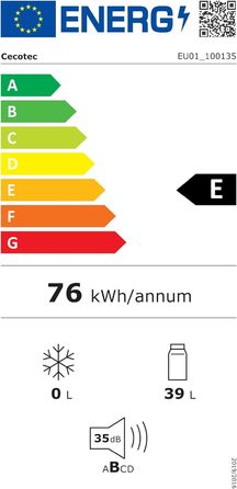 Cecotec Bolero GrandSommelier 830 CoolWood Wine Refrigerator, Thermoelectric, Quiet and High Performance, Adjustable Temperature: 8-18ºC, Touch Control Panel, Displays, Eco-friendly. (15 Bottles, Black)