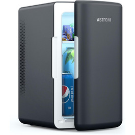 AstroAI Mini Fridge 6 Liter / 8 Cans | Cooler & Warmer | AC/DC | Small Refrigerator for Bedroom, Car, Drinks, Beauty, Skincare, Travel (Black)