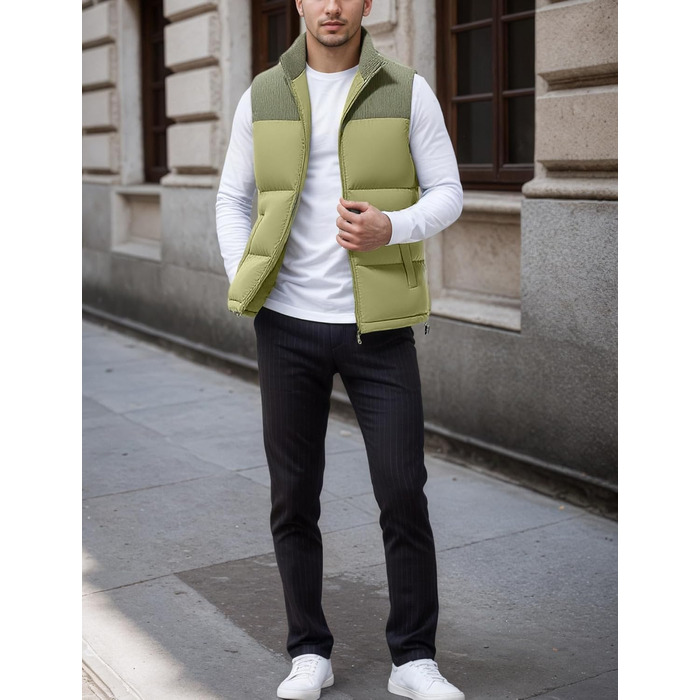 Чоловіча жилетка AIEOE з утеплювачем, без рукавів, тепла зимова жилетка, для активного відпочинку, кордур, розміри S-3XL (зелений, M)