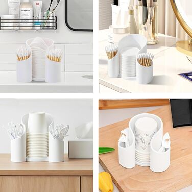 Контейнер для ватних паличок та дискочків, органайзер для спальні та туалетного столика, диспенсер для ватних паличок з сумкою для зберігання