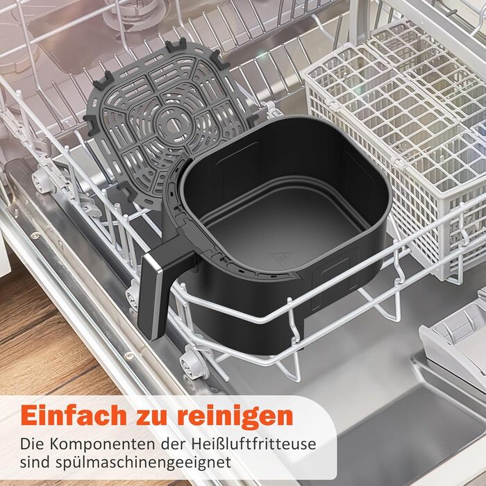 Фритюрниця повітряна Innsky 3.5L, 8-в-1, 1500W з LED-сенсорним екраном, чорна