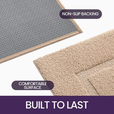 DEXI Bathroom Rug 61 x 152 cm, Non-Slip Bath Rug, Washable Soft Bath Mat, Microfiber Absorbent Bathroom Rug, Bath Mats for Bathtub, Shower Room and Bathroom - Beige 61 x 152 cm Beige