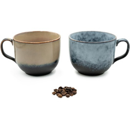 Набір кавових чашок Cappuccino Infinity | 4 шт. - порцелянові чашки без ручки | Набір чашок для кави та чаю | Подарунок у сучасному дизайні, безпечні для миття в посудомийній машині (450 мл)