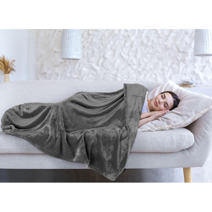 Плед Utopia Bedding: теплий та м'який флісовий плед 200x150 см сірого кольору для ліжка, дивана та крісла