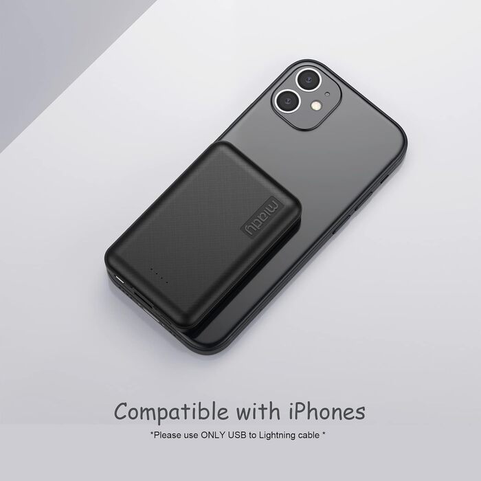 Портативний зарядний акумулятор Miady Mini Power Bank 5000mAh з USB-C, 2.4A, для iPhone, iPad, Samsung Galaxy