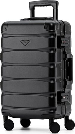 Чемодан Flight Knight Premium Travel - 8 коліс, алюмінієва рама, ABS корпус, 55x35x20 см, чорний