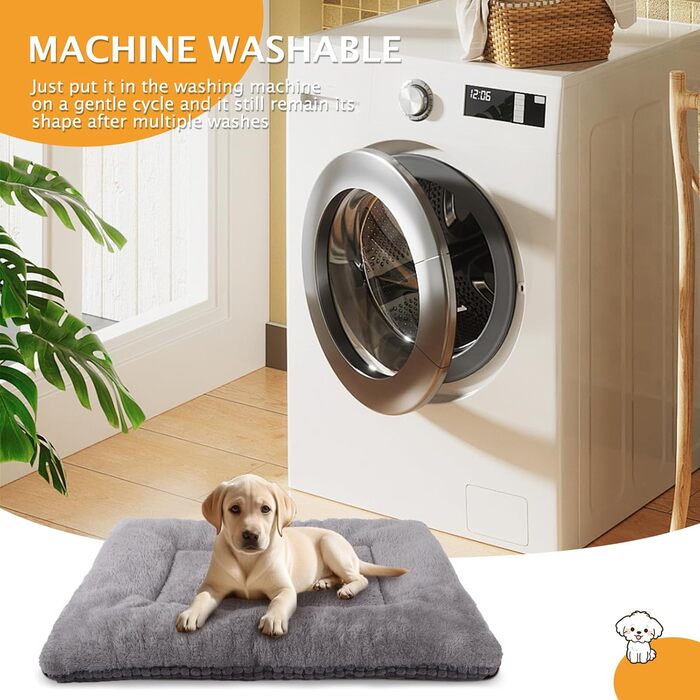 Dog Bed Soft and Warm Mat Dog Cushion Washable Cozy Reversible Pet Sofa Cushion PS085 (106x71 cm, Grey)