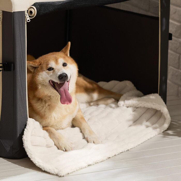 Водонепроникний плед для собак BEDSURE - 102 x 127 см, миючий, для великих собак, м'який та пухнастий, захисний плед на собаче ліжко, (M(76x102cm), кремовий)