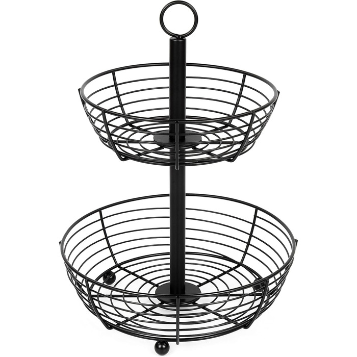 Auroni Етажерка Infinite: двоярусна етажерка для фруктів - стильний фруктовий кошик, H=33 см, D=24 см