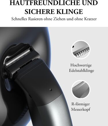 Мультитриммер для тіла чоловічий 2-в-1: тіло, обличчя, інтимна зона. Вологостійкий, USB-C. З насадками.