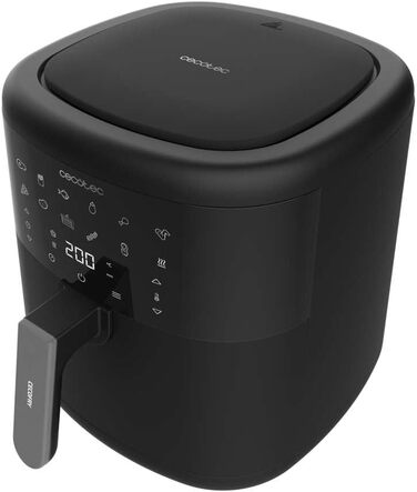 Фритюрниця без олії Cecotec Cecofry Bombastik 6000 Full, 6 л, 1700 Вт, PerfectCook, 12 режимів, чорний | з аксесуарами