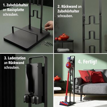 Підставка для пилососа Dyson V15, V12, Gen5, V11, V10, V8, V7 - сталева, 127 см, без свердління