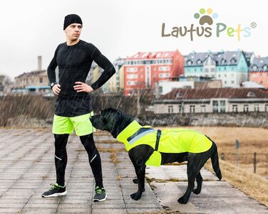 Lautus Pets Dog Raincoat, Waterproof, Reflective, Light Yellow with Collar Hole (XL, Yellow)