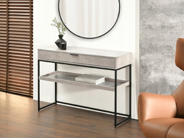 Консольний столик Mebel-Partner бетон, чорний матовий, 110 x 76,5 x 35 см