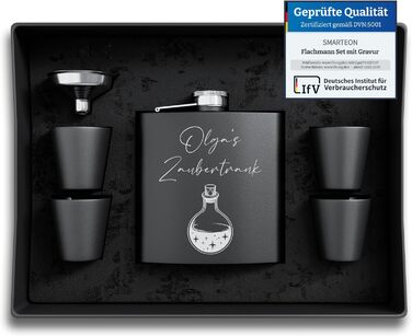 Набір фляг з гравіюванням - персоналізований з іменем - ідеальний подарунок на весілля та для чоловіків - нержавіюча сталь (Дизайн 11)