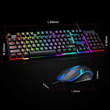 Ігровий набір: гібридна клавіатура з RGB-підсвіткою, USB