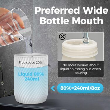 Automatic Soap Dispenser 300ml Electric Automatic Foam Soap Dispenser with Sensor, No Touch Automatic Soap Dispenser with USB Charging for Bathroom, Kitchen, Toilet White