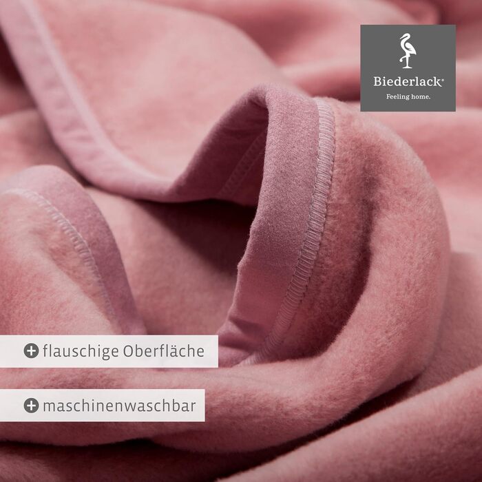 Biederlack Плюшева плед-ковдра Pure Cotton, 100% бавовна, рожева, 150x200 см, екологічна, вироблено в Німеччині
