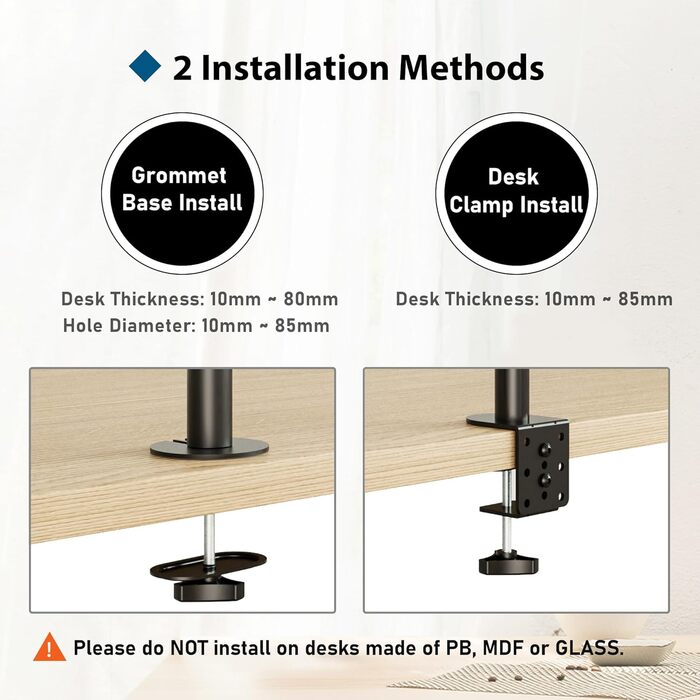 Тримач для монітора BONTEC з кріпленням для ноутбука, 13-32 дюйми, VESA 75x75-100x100mm