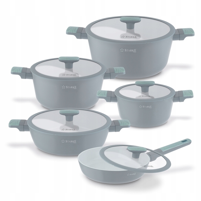 Набір керамічного посуду Starke Pro Lapis (каструлі та сковороди), 10 предметів