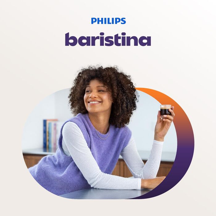 Кавомашина Philips Baristina, еспресо, автоматична, 16 бар, чорний, з млином, для дому, компактна