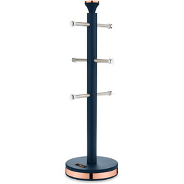 Tower T826132PNK Cavaletto Becherbaum with stainless steel stopper, soft base, Marshmallow Pink and Roségold (Midnight Blue)