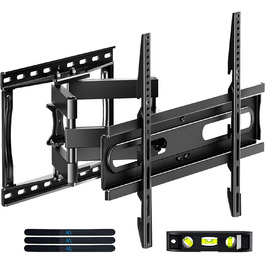 Adjustable TV Wall Mount for LED, LCD, OLED, and Plasma Screens - 26-65 Inch, 50kg Capacity, 400x400mm VESA, Black