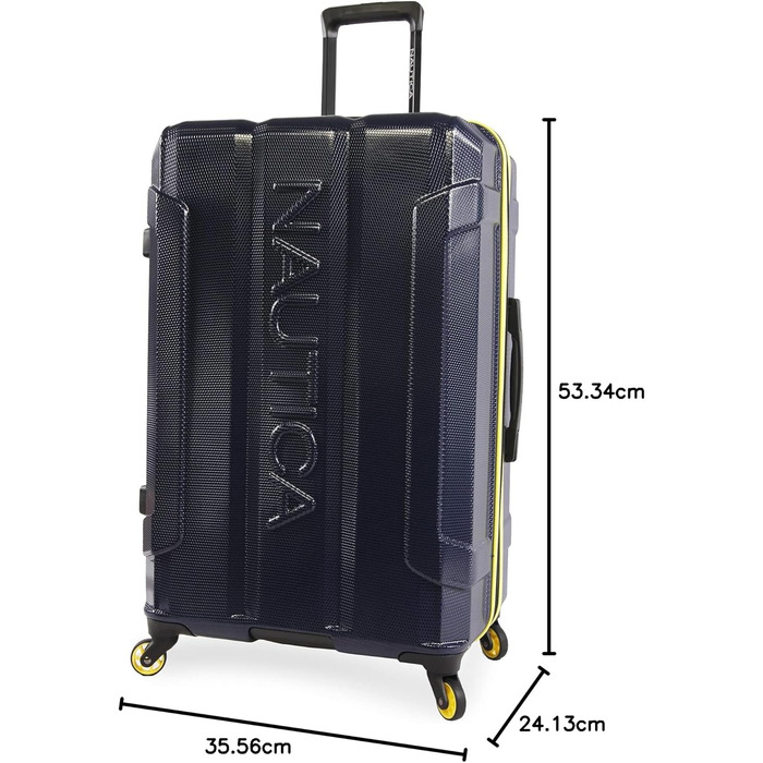 Чемодан-тележка Nautica Maker Hardside, Navy/Gelb (21 дюйм)