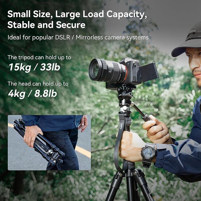 Відеоштатив SmallRig FreeBlazer CT190 (4319) 183 см з гідравлічною головою, нівеліром та моноподом для влогінгу та подорожей, навантаження 4 кг, з сумкою