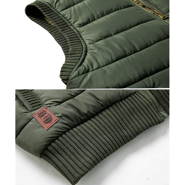 Чоловічий outdoor жилет Vcansion з флісовим коміром, утеплений повсякденний жилет армійного зеленого кольору (S)
